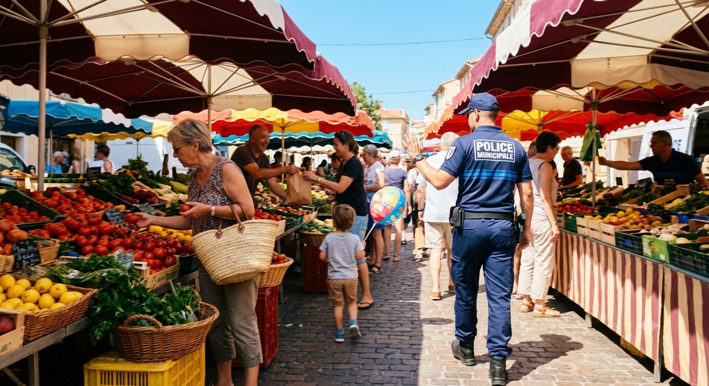 Marché municipal, police de proximité