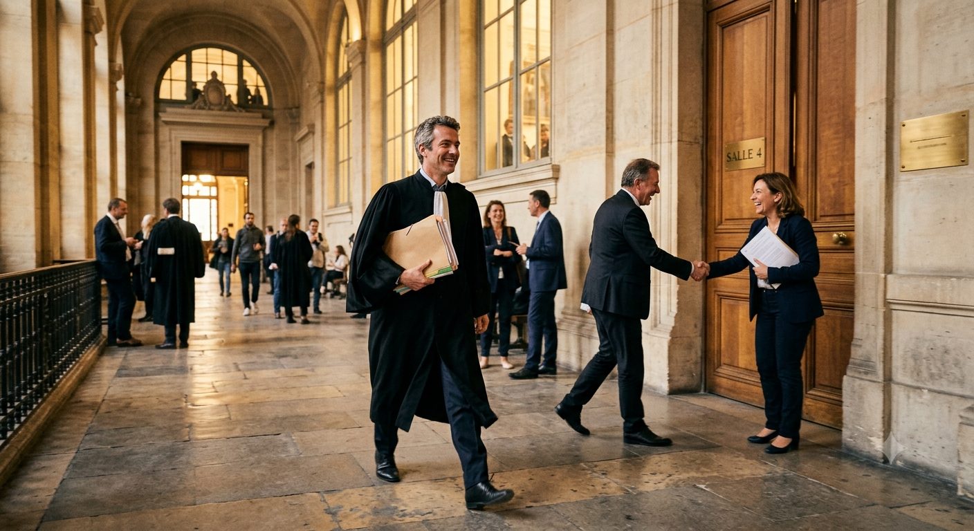 Palais de justice, couloir animé